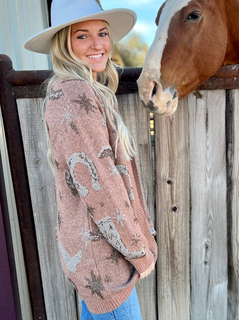 The Golden Horseshoe Cardigan | pataconquindiano