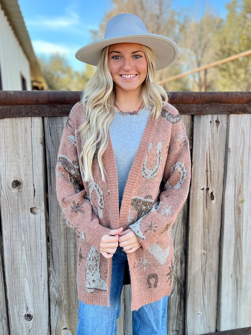 The Golden Horseshoe Cardigan | pataconquindiano