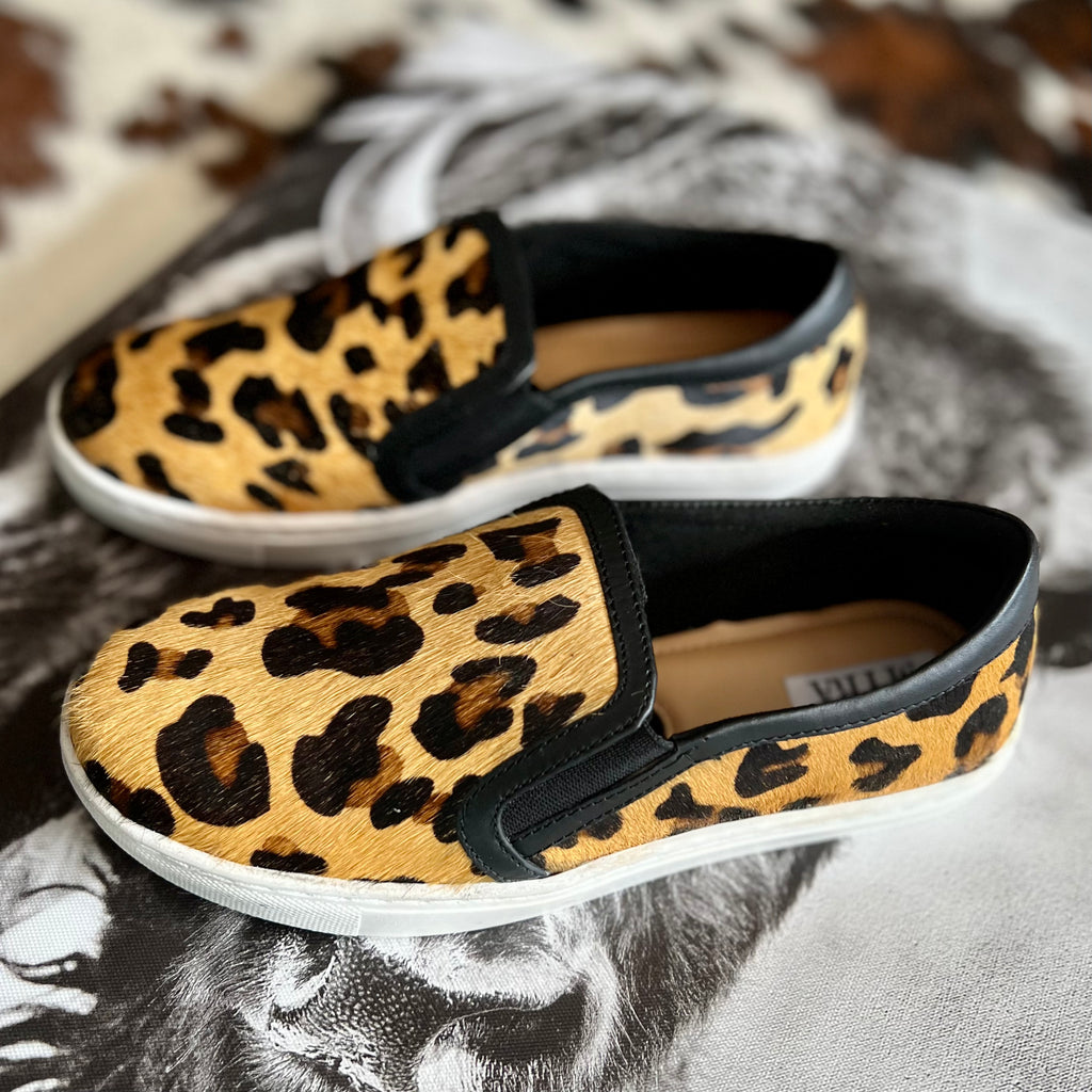 Leather Leopard Hair On Hide Slip On Sneakers | pataconquindiano