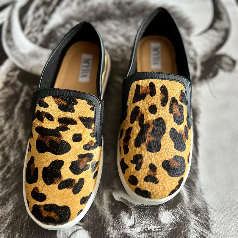 Leather Leopard Hair On Hide Slip On Sneakers | pataconquindiano